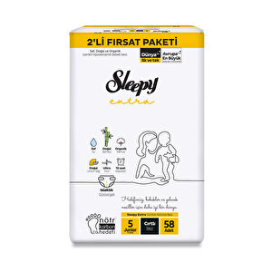 Sleepy Extra Bebek Bezi 5 Beden 58 Adet