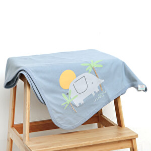 Fil Desenli Penye Battaniye Battaniye Erkek Bebek