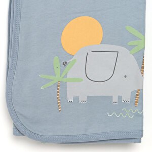 Fil Desenli Penye Battaniye Battaniye Erkek Bebek