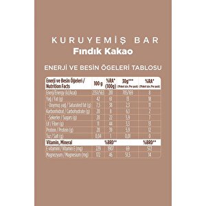 Fındıklı Kakaolu Kuruyemiş Bar 30g