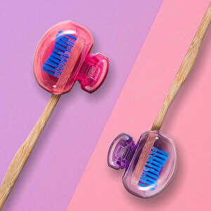 Bebek Antibakteriyel Koruyuculu Diş Fırça Kabı- Pembe