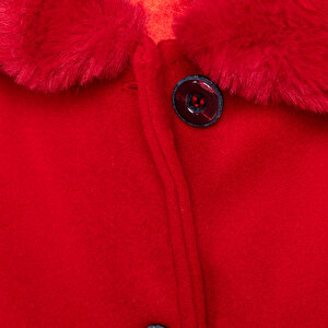 Kız Bebek Kaban Jakar Dokuma Düğmeli Modelli Yaka Uzun Kol Kırmızı Kız Bebek Kaban Jakar Dokuma Düğmeli Modelli Yaka Uzun Kol Kırmızı