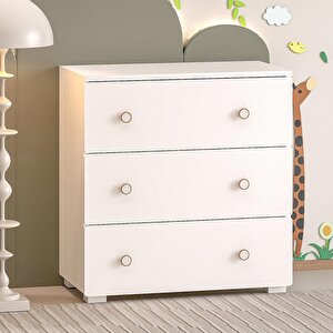 Ahşap 3 Çekmeceli Şifonyer Beyaz