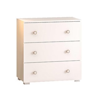 Ahşap 3 Çekmeceli Şifonyer Beyaz