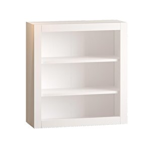 Ahşap Montessori Çocuk 3 Raflı Açık Kitaplık Beyaz