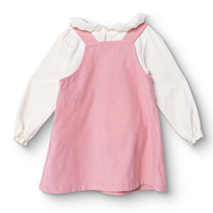 Kız Bebek Forest Flower Elbise Tshirt Kadife Uzun Kol