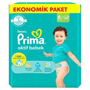 Bebek Bezi Aktif Bebek 6 Beden Ekstra Large Ekonomik Paketi 13-18 kg 40 Adet