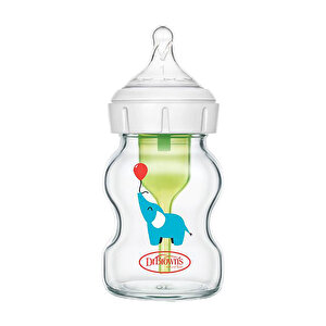 DB 51621 Geniş Ağız Anti-Kolik Options+ Desenli Cam Biberon 150 mL , Fil, Tekli paket