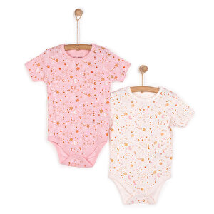 HelloBaby 2li Kısa Kol Body, Pembe, 3 Ay