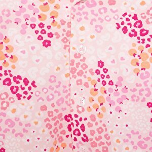 Gömlek Yaka  Mini Çiçek Desen Kız Bebek Pijama Takımı