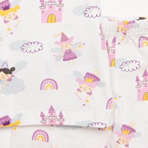 Gömlek Yaka Peri Desenli Kısa Kol Pijama Takımı Gömlek Yaka Peri Desenli Kısa Kol Pijama Takımı