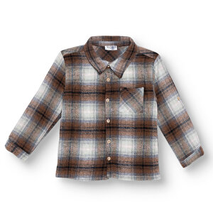 Erkek Bebek Gömlek Düğmeli Kapüşonlu Yaka Uzun Kol Erkek Bebek Gömlek Düğmeli Kapüşonlu Yaka Uzun Kol