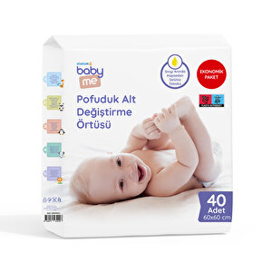 Pofuduk Alt Değiştirme Örtüsü 60x60 cm 40 adet Pofuduk Alt Değiştirme Örtüsü 60x60 cm 40 adet