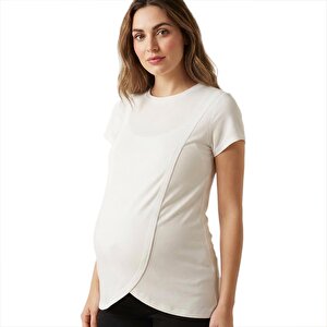Baby Mom Hamile Kısa Kol Tshirt, Ekru, S