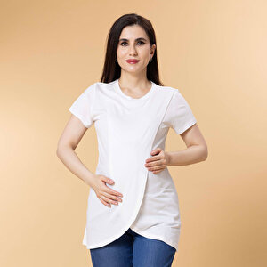 Baby Mom Hamile Kısa Kol Tshirt, Ekru, S Baby Mom Hamile Kısa Kol Tshirt, Ekru, S