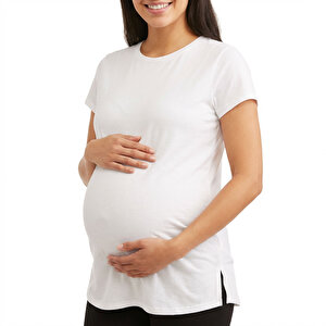 Baby Mom Hamile Kısa Kol Tshir, Beyaz, S