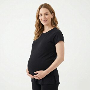 Baby Mom Hamile Kısa Kol Tshir, Siyah, S