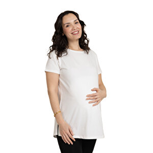 Baby Mom Hamile Kısa Kol Tshir, Beyaz, S