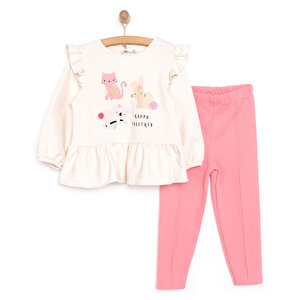 HelloBaby Happy Animals Kız, Ekru, 9 Ay