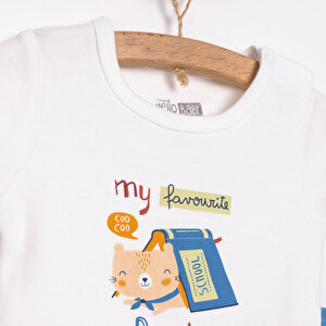 Hayvan Baskılı Yenidoğan Erkek Tshirt-Patikli Alt Erkek Bebek Hayvan Baskılı Yenidoğan Erkek Tshirt-Patikli Alt Erkek Bebek