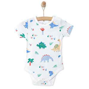 Hayvan Desenli Kısa Kol Body Erkek Bebek