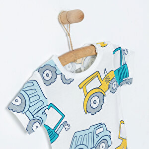 Araba Desenli Kısa Kol Body Erkek Bebek Araba Desenli Kısa Kol Body Erkek Bebek