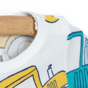 Araba Desenli Kısa Kol Body Erkek Bebek Araba Desenli Kısa Kol Body Erkek Bebek