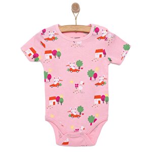 HelloBaby Kısa Kol Body, Pembe, 3 Ay