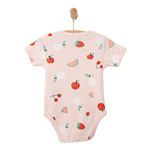 Hayvan Desenli Kısa Kol Body Kız Bebek