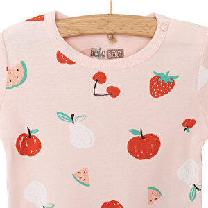 Hayvan Desenli Kısa Kol Body Kız Bebek