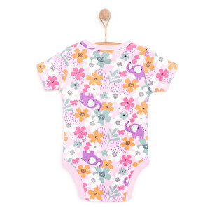 Hayvan Desenli Kısa Kol Body Kız Bebek