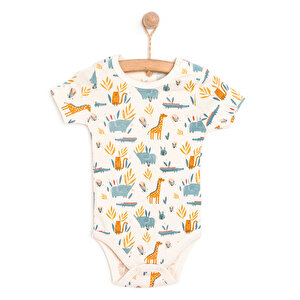 Hayvan Desenli Kısa Kol Body