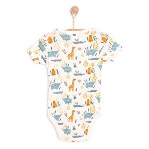 Hayvan Desenli Kısa Kol Body