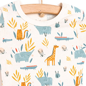 Hayvan Desenli Kısa Kol Body