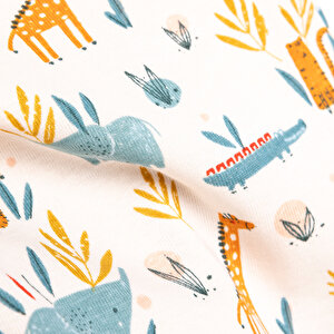 Hayvan Desenli Kısa Kol Body