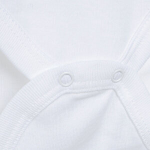Unisex 5'li Uzun Kollu Body Ribana Kumaş Çıtçıtlı Zıbın Zarf Yaka Uzun Kollu Beyaz