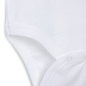 Unisex 5'li Uzun Kollu Body Ribana Kumaş Çıtçıtlı Zıbın Zarf Yaka Uzun Kollu Beyaz