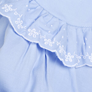 Brode Detaylı Kız Bebek İp Askılı Bluz - Tayt