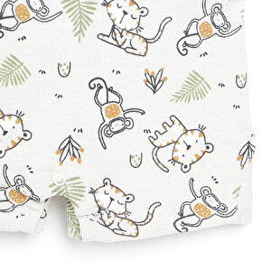 Little Tiger Erkek Bebek Baskılı Şort Salopet-Tshirt