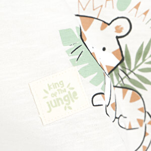 Little Tiger Erkek Bebek Kaplan Baskılı Tshirt - Dokuma Pantolon