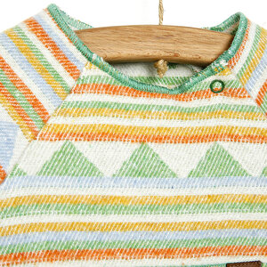 Basic Erkek Bebek Etnik Desenli Sweatshirt-Patiksiz Alt 2li Takım