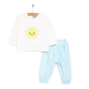 Basic Erkek Bebek  Kadife Pijama Takımı