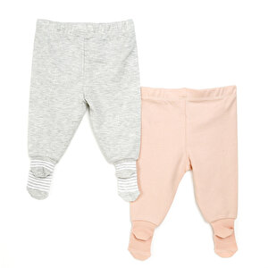 Basic Kız Bebek 2li Çoraplı Pijama Pantolon
