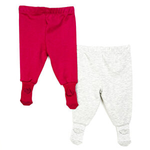 Basic Kız Bebek 2li Çoraplı Pijama Pantolon