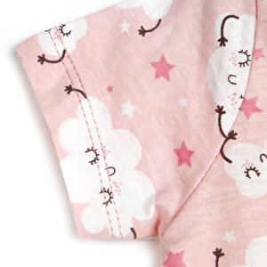 Basic Kız Bebek Baharlık Kısa Kol Çıtçıtlı Pijama Takımı