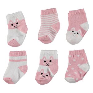 Bebek 6'Lı Soket Çorap - Pembe
