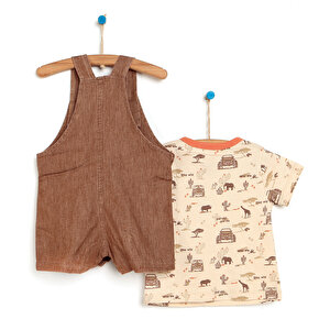 Safari Salopet-Tshirt Erkek Bebek