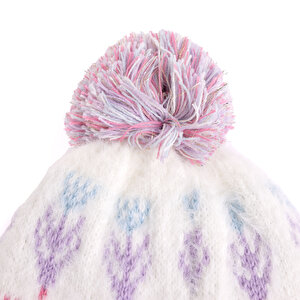 İçi Polarlı Desenli Triko Kız Bere Kız Bebek