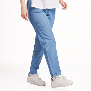Anne Hamile İnce Denim Pantolon Mavi