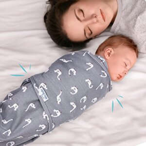 İnterlok Bebek Kundak - Kuğu Desen İnterlok Bebek Kundak - Kuğu Desen